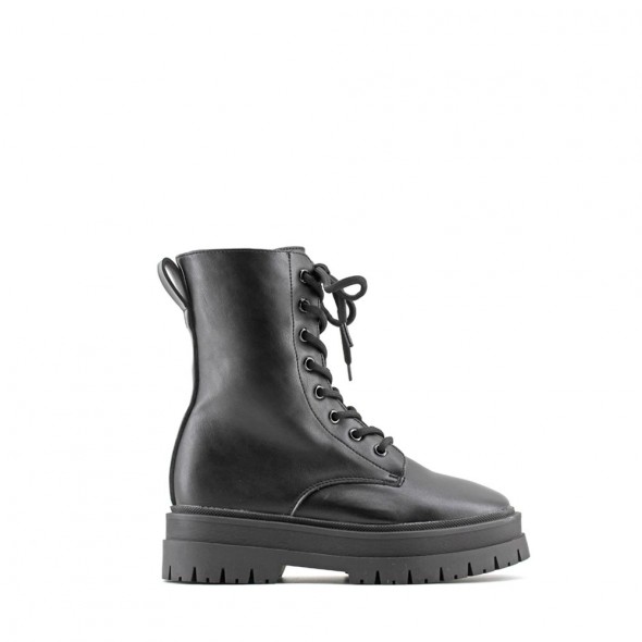 Bota Militar Con Cordón Y Cremallera